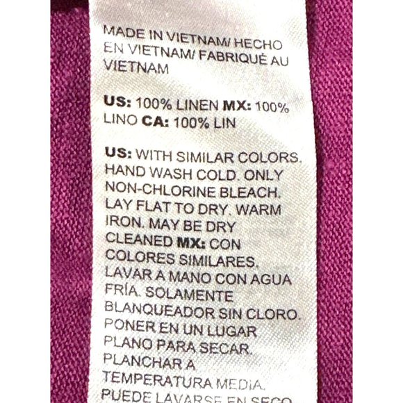 Chicos Pink Puff Sleeve Slub Tee Top Linen Classic Fit Size 1 - Picture 6 of 9